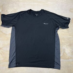 USED XXL Spira Crew Neck Workout Running Short Sleeve Shirt Black Gray
